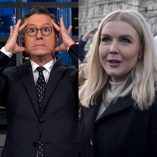 SHOCKING SHOWDOWN: Karoline Leavitt Hijacks Stephen Colbert’s Stage in Fiery Clash—Audience Gasped, Segment Cut Short, and TV History Made! Colbert Left Speechless as Leavitt Turns Comedy Interview into Cultural Confrontation—The Moment That Exposed a Deeper Divide in America’s Media Was This the Night Late-Night TV Lost Control? The Mic-Drop That Left the Studio Silent and the Internet Exploding!
