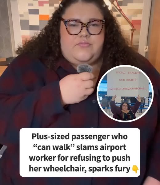 Plus-sized passenger protests being denied wheelchair assistance